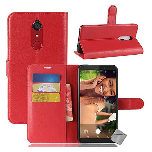 Htdmobiles Housse etui portefeuille pour Wiko View XL + verre trempe - ROUGE