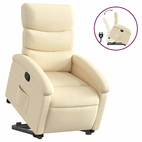 Maison Chic Fauteuil Relax pour salon, Fauteuil inclinable Crème Tissu -GKD55961