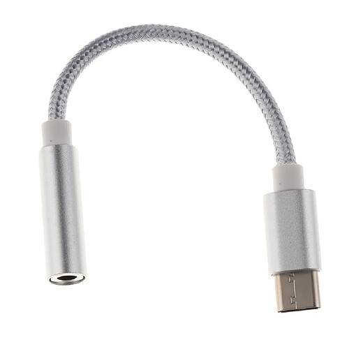 usb-c type c à 3.5 mm prise casque adaptateur écouteur câble audio argent