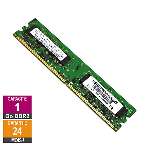 Barrette Mémoire 1Go RAM DDR2 Samsung M378T2953EZ3-CE6 DIMM PC2-5300U · Reconditionné