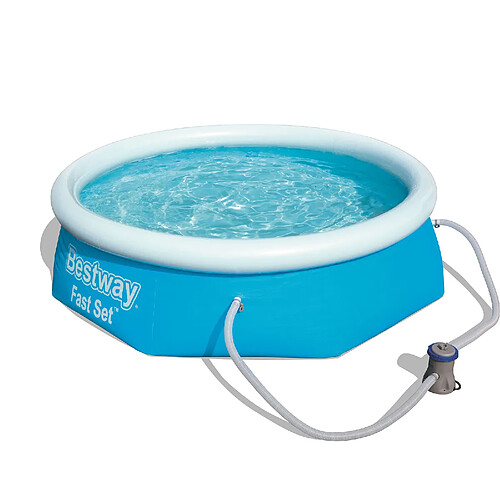 Piscine Démontable Autoportante pour Enfants Bestway Fast Set 244x66 cm Pompe de Filtration à Cartouche de 1.429 L/H