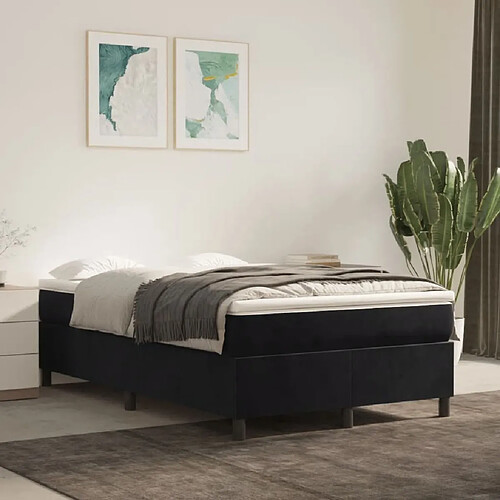 Maison Chic Lit Adulte - Lit simple Lit à sommier tapissier avec matelas moelleux - Meuble de Chambre - Noir 120x200 cm Velours -MN49207