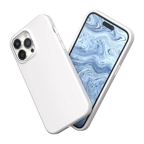 RHINOSHIELD Coque Compatible avec [iPhone 14 Pro Max] SolidSuit - Coque Fine avec Technologie d'absorption des Chocs et Finition Premium Matte - Blanc Classic