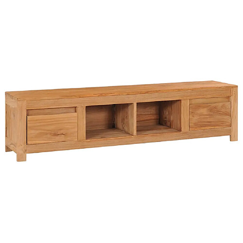 vidaXL Meuble TV 135x30x35 cm bois de teck massif