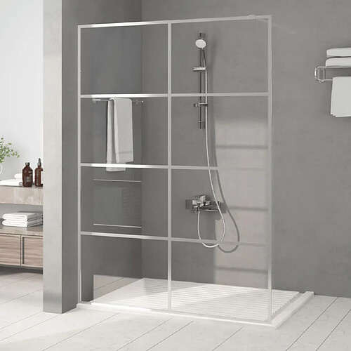 vidaXL Paroi de douche Argenté 140x195 cm Verre ESG transparent