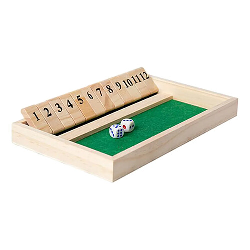 Fermer La Boîte de Jeu-12 Numéros En Bois Jeu de Dés En Bois Nombre Conseil Jeu Apprentissage Traditionnel Potable Puzzle pour enfants et Adultes