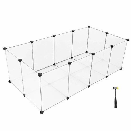 Enclos Petits Animaux Fond Cage modulable Cochon d’Inde Hamster Lapin Rongeur LPC02W SONGMICS®