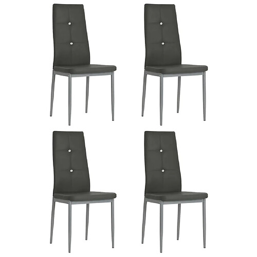 vidaXL Chaises à manger lot de 4 gris similicuir