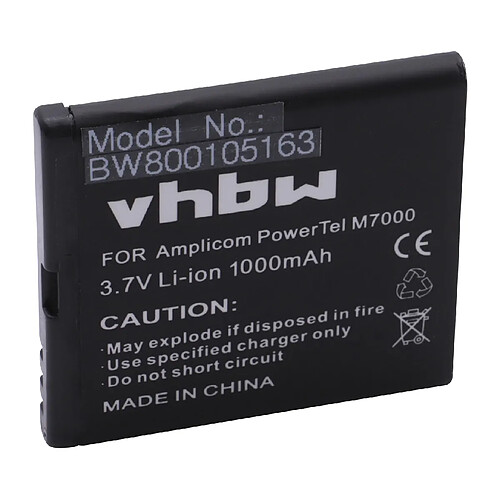 vhbw Li-Ion batterie 1000mAh (3.7V) pour portable téléphone Smartphone Audioline Amplicom Powertel M6700, M6700L comme CM504442APR.