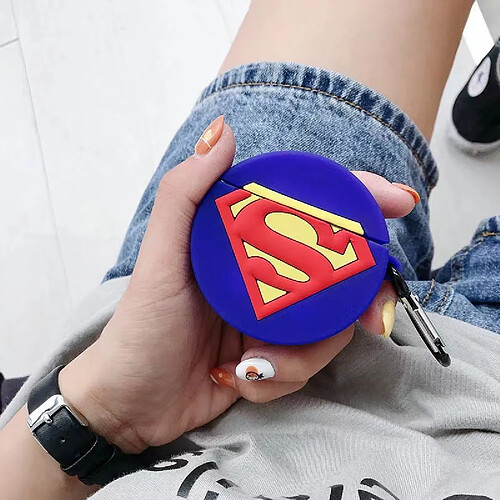 GUPBOO Airpods Coque Housse Étui Protecteur Compatible pour AirPods 3-Bande dessinée Marvel Superman Silicone