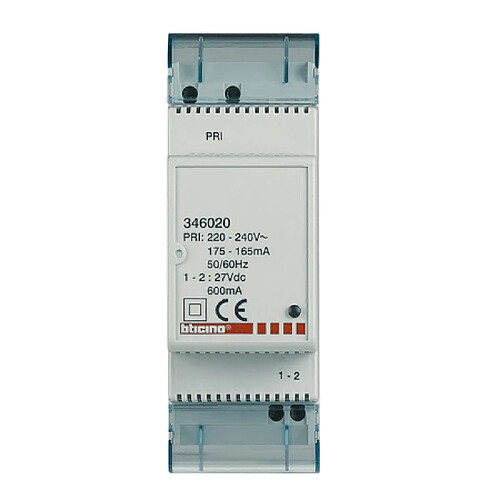 alimentation - bus - supplémentaire - 27 volts - dc - 0.6a - bticino 346020