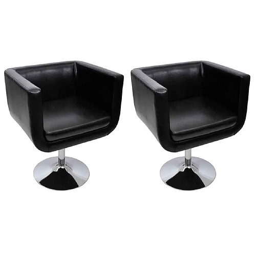 vidaXL Chaise de bar lot de 2 cuir artificiel noir