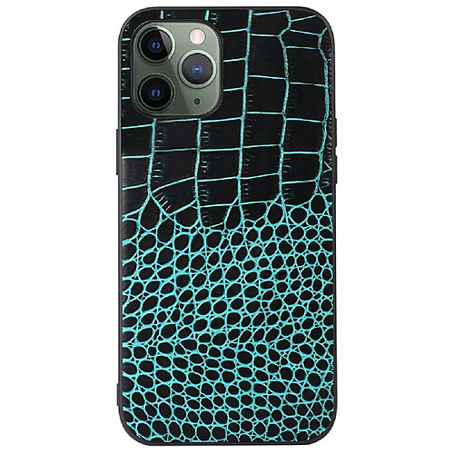 Coque en cuir véritable texture crocodile vert pour votre iPhone 11 Pro 5.8 pouces