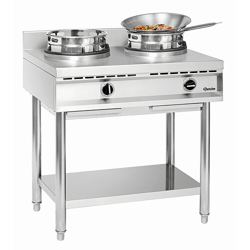 Cuisinière à Wok à Gaz - 2 Brûleurs x 11.5 kw - Bartscher