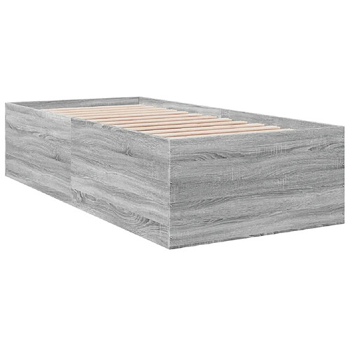 Vidaxl Cadre de lit sonoma gris 90x190 cm bois d'ingénierie