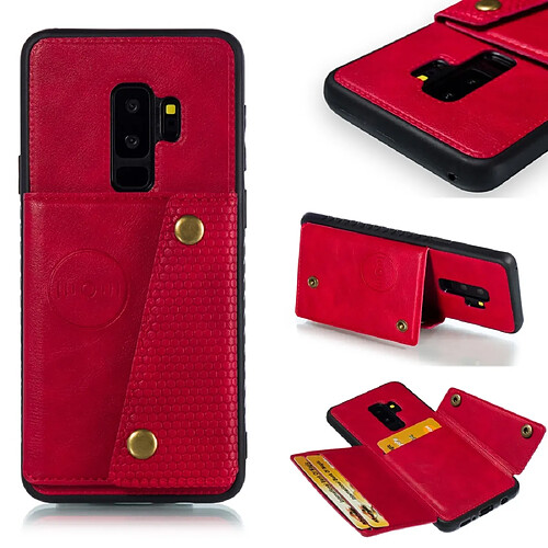 Wewoo Coque Fashion Etui de protection en cuir pour Galaxy S9 Plus Rouge