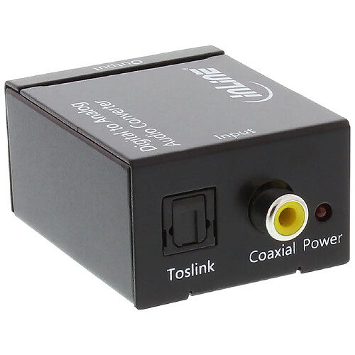 InLine® Audio Converter Entrée numérique vers analogique Sortie Toslink ou RCA 2x stéréo RCA