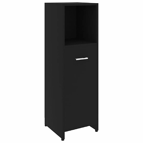 Maison Chic Armoire de salle de bain,Meuble de rangement,Meuble haut Noir 30x30x95 cm Aggloméré -GKD946300