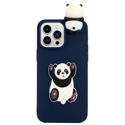 Coque en silicone Motif de dessin animé 3D, anti-chutte, anti-goutte pour votre iPhone 14 Pro - Panda