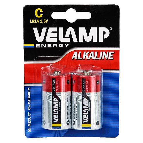 VELAMP Pile alcaline, demi torche LR14 C, 1.5V, 2 pièces