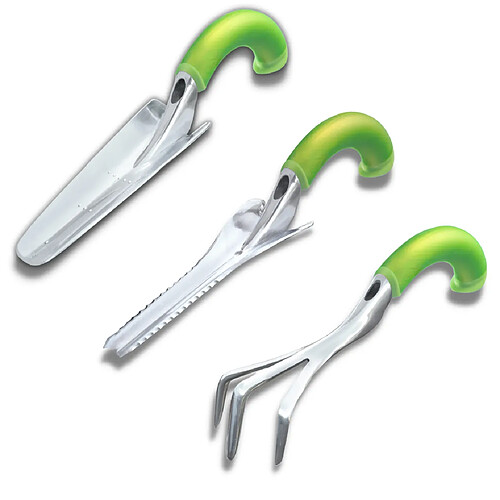 Pack RootSlayer™ - Petits outils - VENTEO - Transplantoir/Désherber/Cultivateur - Votre potager sublimé - Outils préparateurs de sol