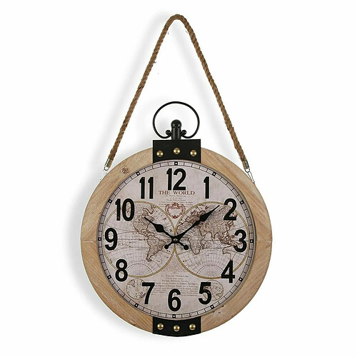 Horloge Murale Versa Mapamundi Bois MDF (40 x 6,5 x 47 cm)