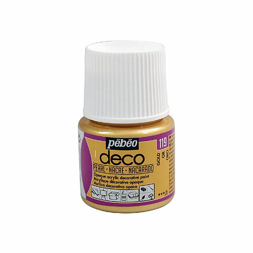 Pebeo Peinture acrylique opaque nacrée - Or - 45 ml