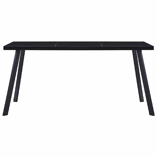 Maison Chic Table à manger | Table de salle à manger Noir 180x90x75 cm Verre trempé -GKD23977