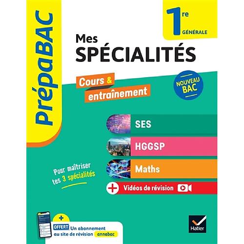 Mes spécialités SES, HGGSP, maths, 1re générale : nouveau bac · Occasion