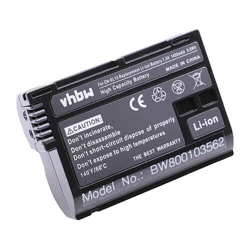 vhbw Batterie compatible avec Nikon poignée d'alimentation MB-D11, MB-D12, MB-D14, MB-D15, MD-D14 appareil photo (1400mAh, 7V, Li-Ion) avec puce