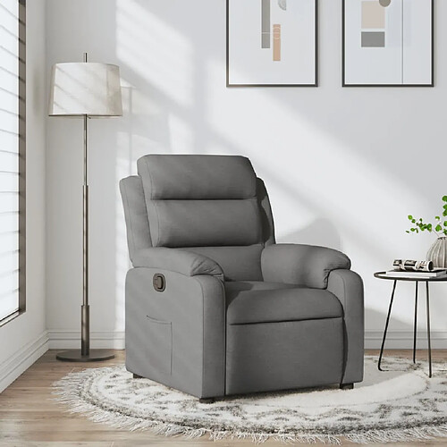 vidaXL Fauteuil inclinable Gris foncé Tissu