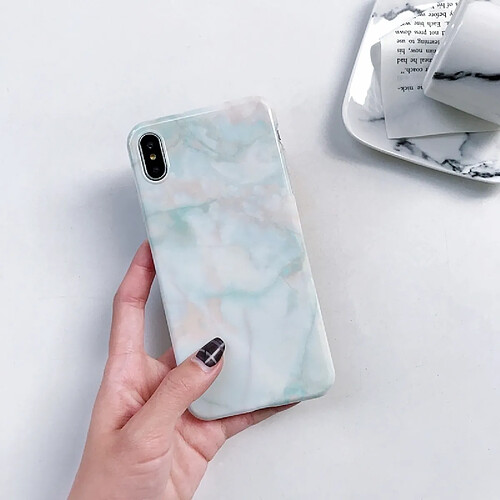 Wewoo Cas antichoc de TPU de texture de marbre brillant de pleine couverture pour l'iPhone X / XS