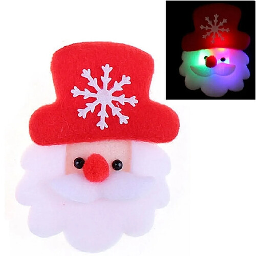 Wewoo Décoration de Noël à porter 12 PCS Santa Style Flash Light Arbre Broche