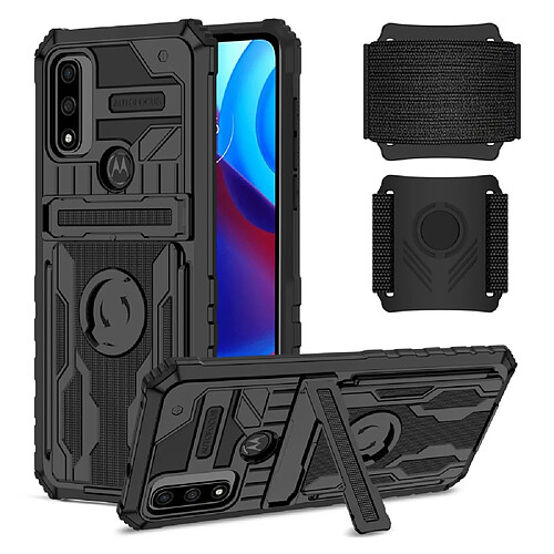 Coque en TPU anti-rayures avec béquille noir pour Motorola G Pure