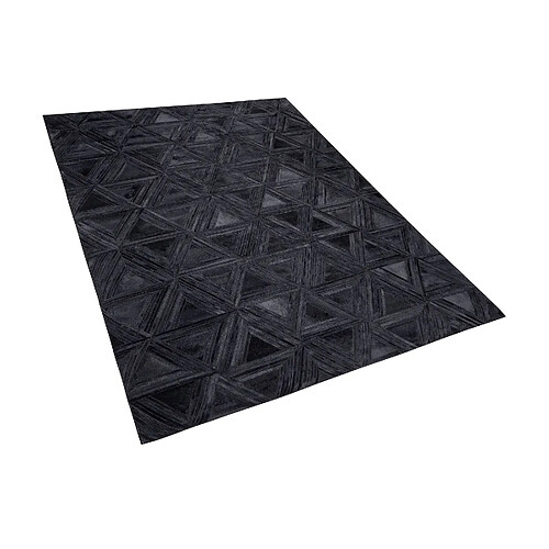 Beliani Tapis en cuir noir 160 x 230 cm KASAR