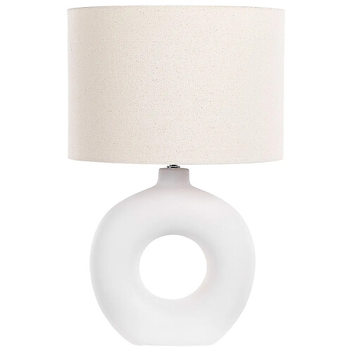 Beliani Lampe à poser VENTA Céramique Blanc