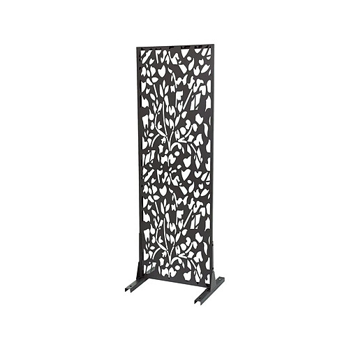 Habitat Et Jardin Clôture décorative en métal Flower 50 x 150 cm - Anthracite