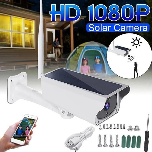 HD 1080P Caméra IP Solaire Surveillance WIFI APP Sécurité Extérieur Vision Nocturne Imperméable Bo29184