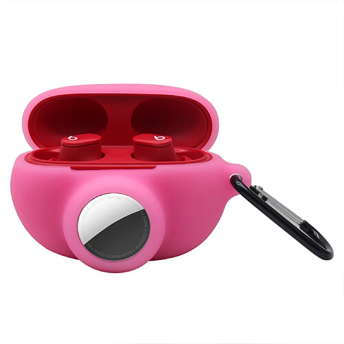 Coque en silicone avec porte-clés, rose clair pour votre Beats Studio Buds + AirTag