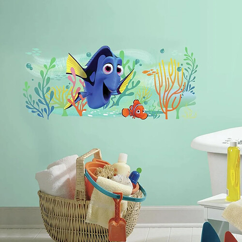 Thedecofactory DISNEY LE MONDE DE DORY - Stickers repositionnables géants Dory et Nemo, personnages de Disney