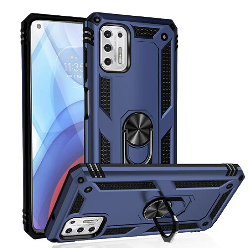 Coque en TPU Anti-chute hybride avec béquille bleu pour votre Motorola Moto G Stylus (2021)