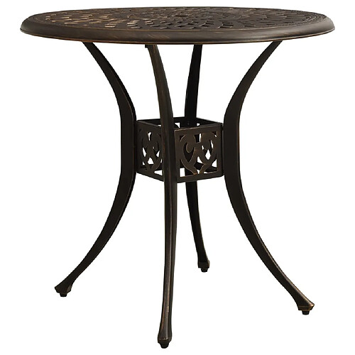 vidaXL Table de jardin Bronze 78x78x72 cm Aluminium coulé