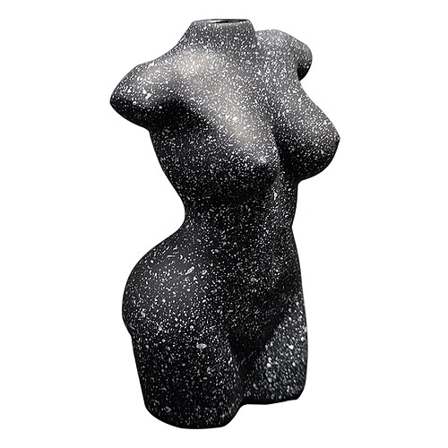 Corps Féminin Vase Résine Pot De Fleur Femmes Statues Bureau Ornement Décor Noir 12.5x9.5x20cm