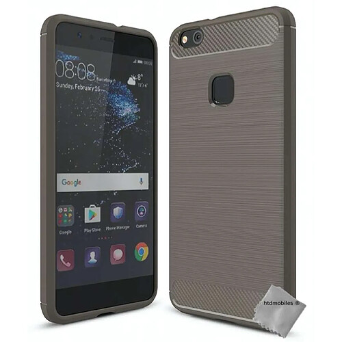 Htdmobiles Coque silicone gel carbone pour Huawei P10 Lite + film ecran - GRIS