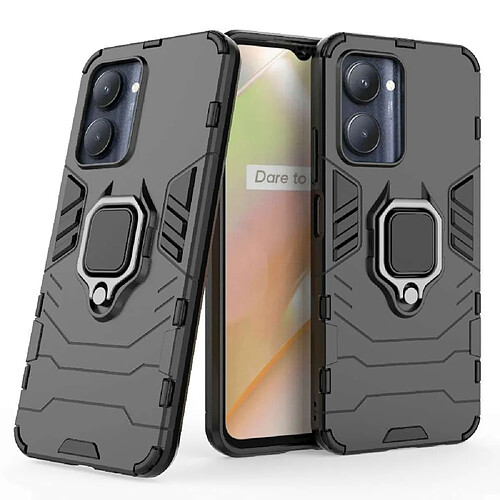 Htdmobiles Coque pour Realme C33 - housse etui rigide anti choc + verre trempe - NOIR