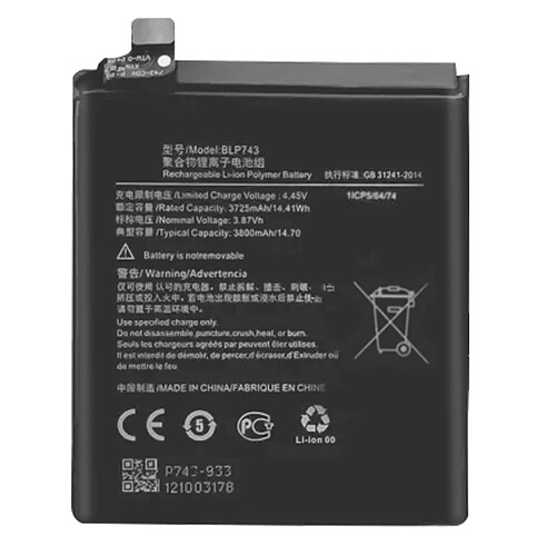 Avizar Batterie Interne Oneplus 7T 3800mAh 100% Compatible Remplace 1031100010