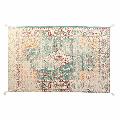 Tapis DKD Home Decor Finition vieillie Bleu Coton Arabe Frange (120 x 180 x 1 cm)