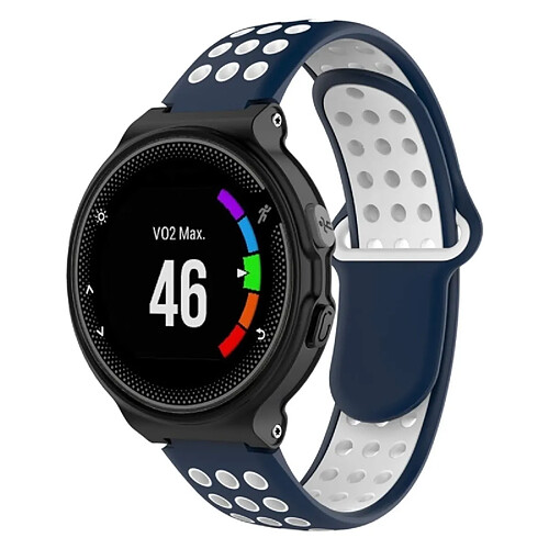 Wewoo Bracelet pour montre connectée Dragonne sport en silicone bicolore Garmin Forerunner 220 / Approach S5 / S20 blanc bleu