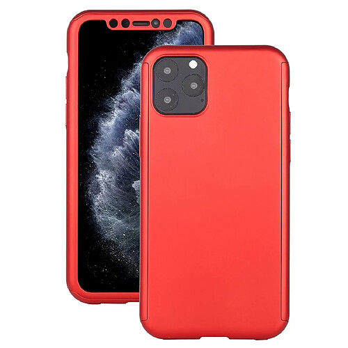 Wewoo Coque Rigide Pour iPhone 11 Pro Shockproof PC Etui de protection pleine couverture avec film de verre trempé Rouge