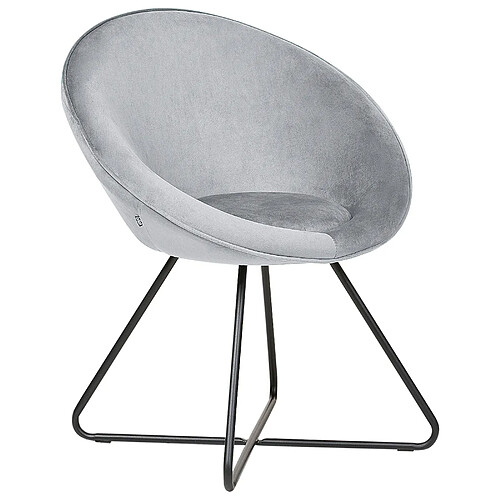 Beliani Chaise de salle à manger FLOBY II Velours Gris clair